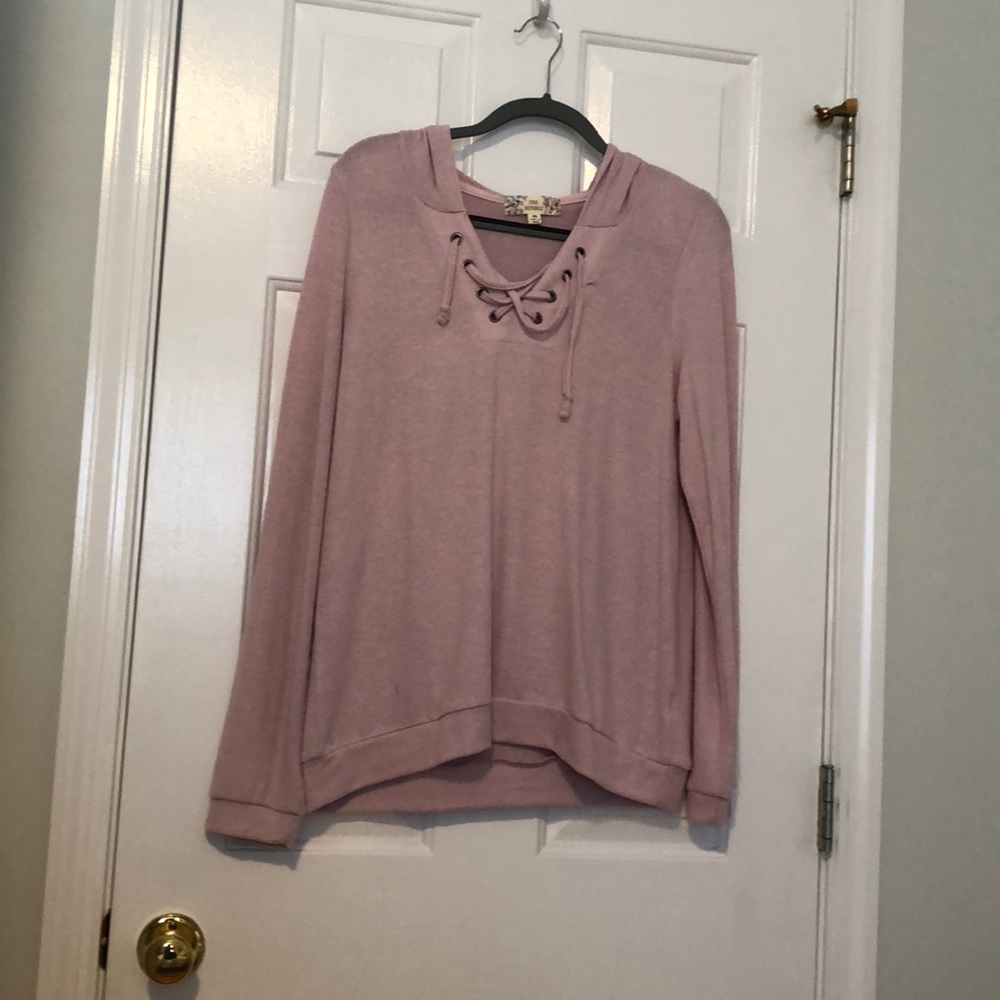 Pink hooded sweater